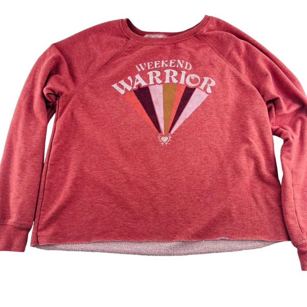 True Craft WEEKEND WARRIOR Graphic Sweatshirt women's Medium Pink‎